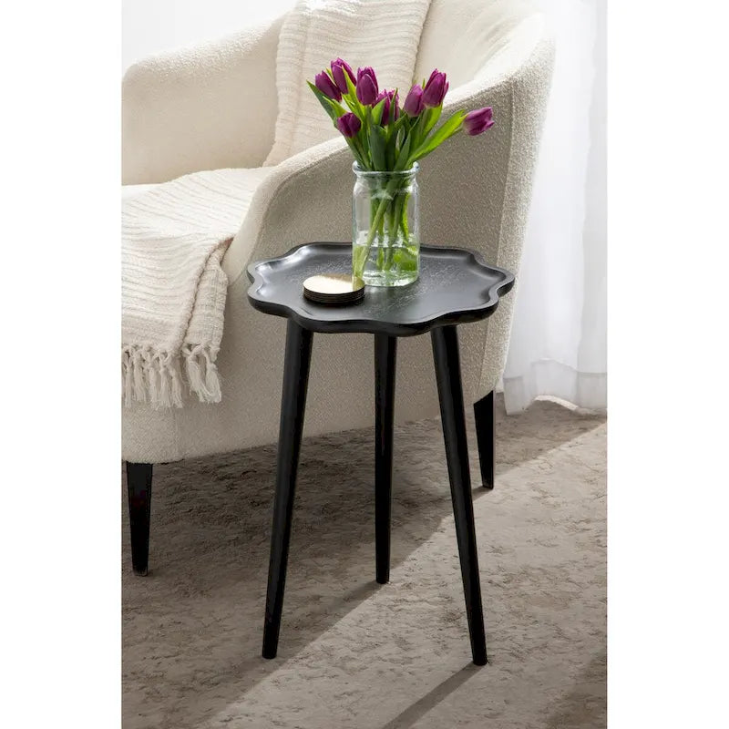 Kate and Laurel Alezar Scallop Wood Side Table