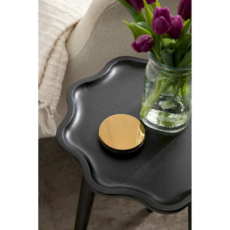 Kate and Laurel Alezar Scallop Wood Side Table