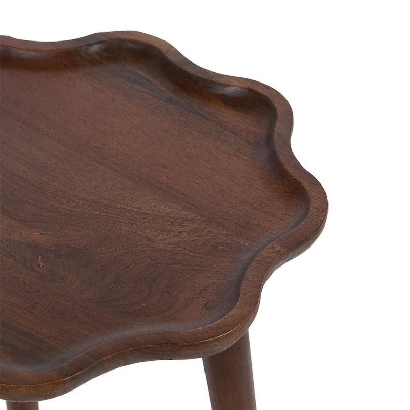 Kate and Laurel Alezar Scallop Wood Side Table