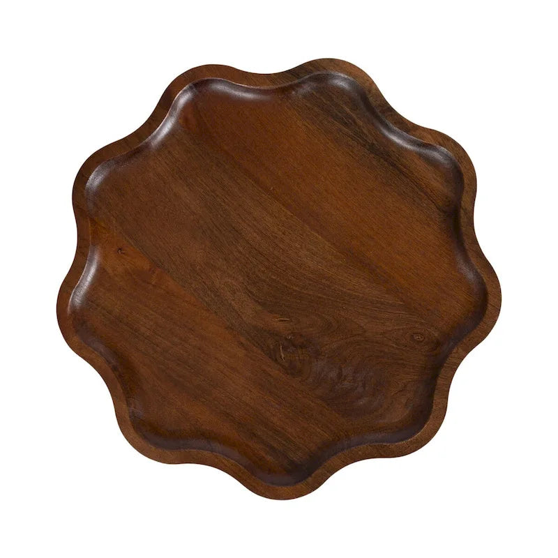 Kate and Laurel Alezar Scallop Wood Side Table