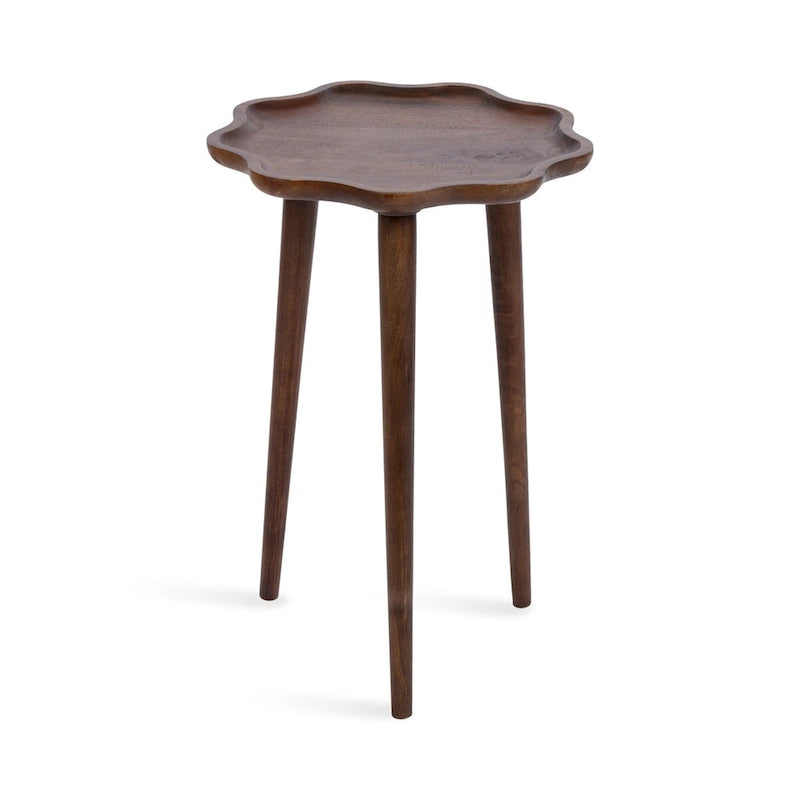 Kate and Laurel Alezar Scallop Wood Side Table