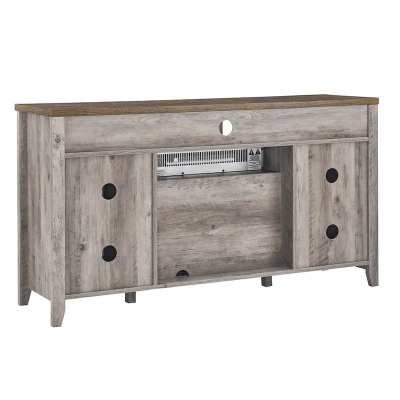 TV Media Stand with Electric Fireplace KD Inserts Heater - 55 inches