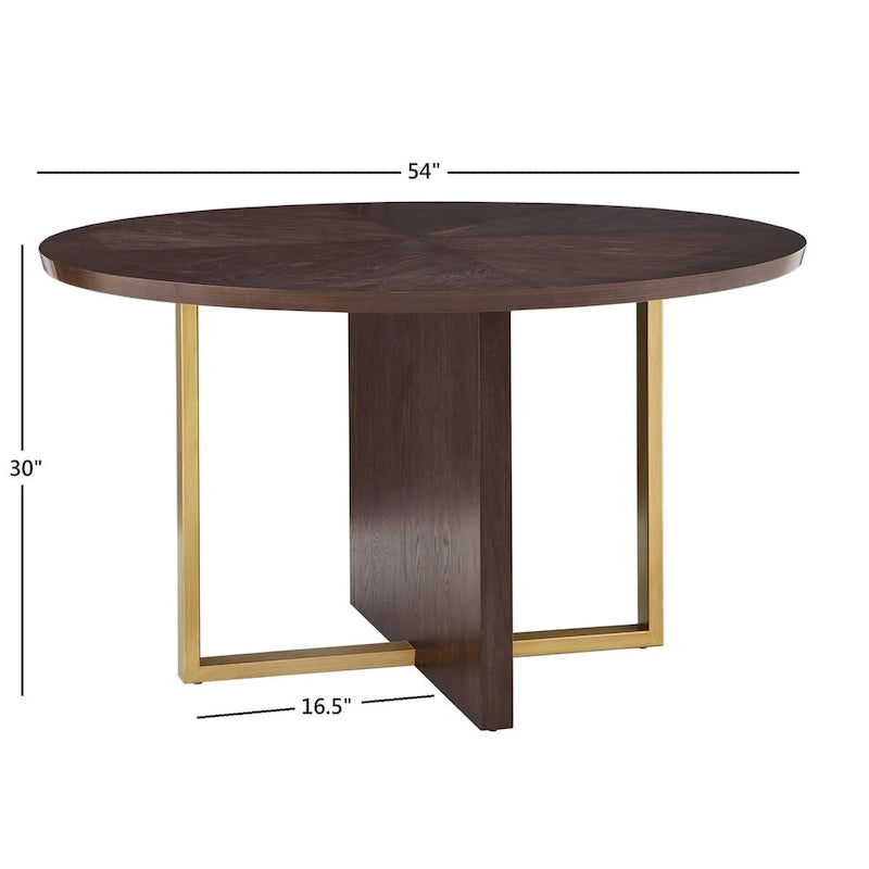 Andrea Espresso 54-inch Round Dining Table by iNSPIRE Q Modern - 54 Round Dining Table