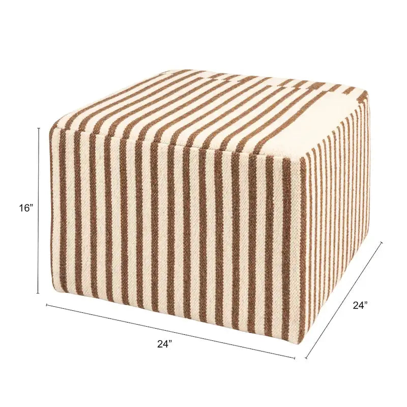 Wool Kilim Upholstered Coffee Table Ottoman