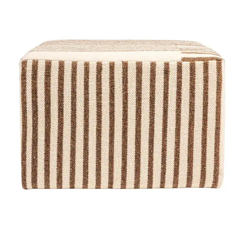 Wool Kilim Upholstered Coffee Table Ottoman