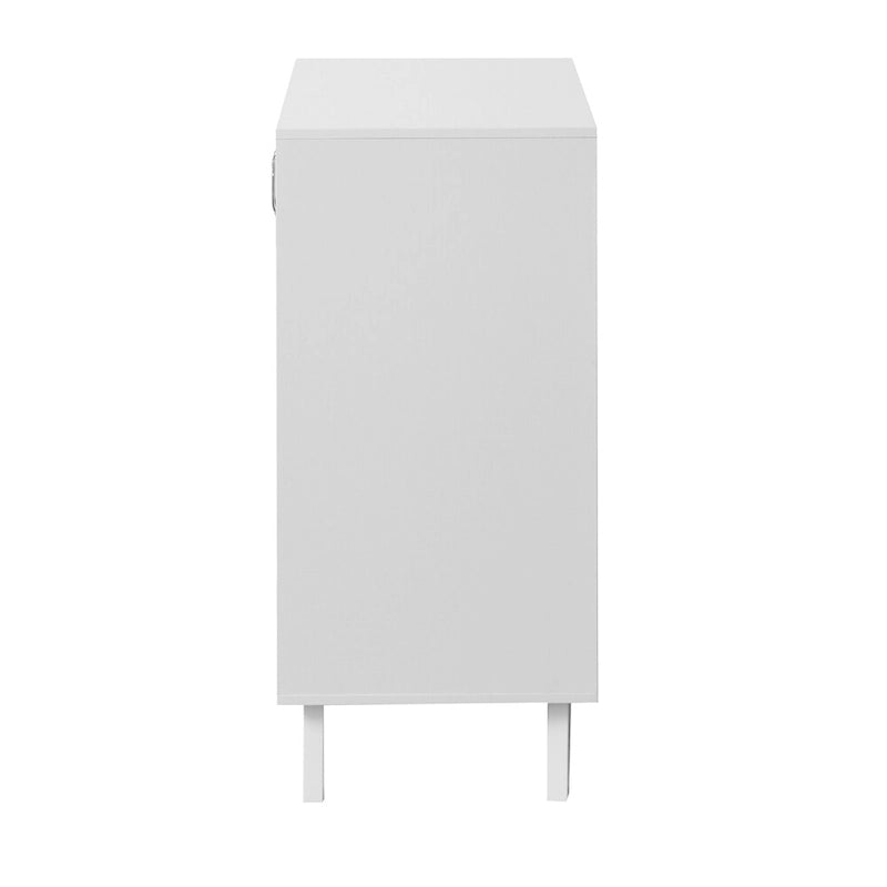 Modern Storage Cabinet with 2 Glass Doors and Adjustable Shelf