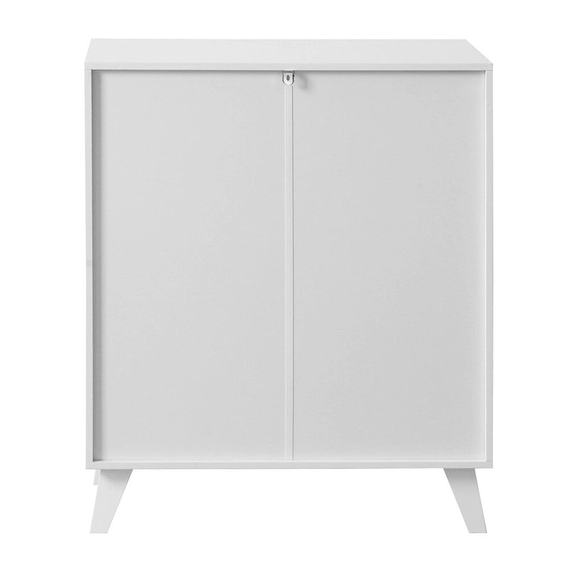 Modern Storage Cabinet with 2 Glass Doors and Adjustable Shelf