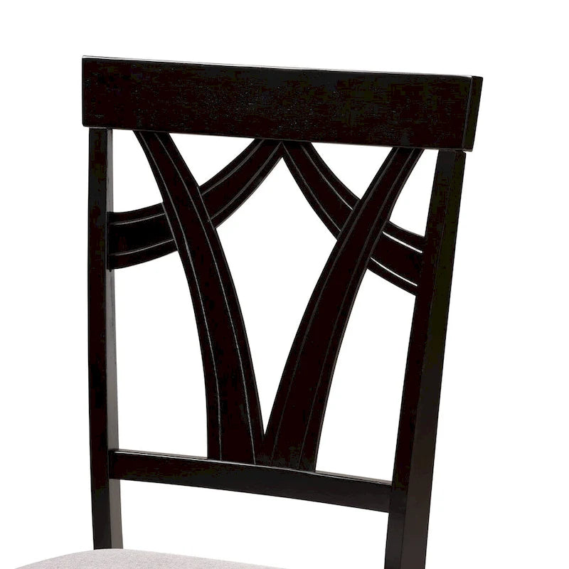 Telma Modern and Contemporary 5-Piece Wood Dining Set-Grey/Dark Brown