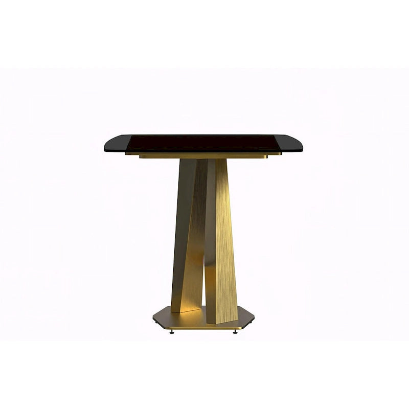 Voren Dining Table with Rectangular Top and Stainless Steel Base