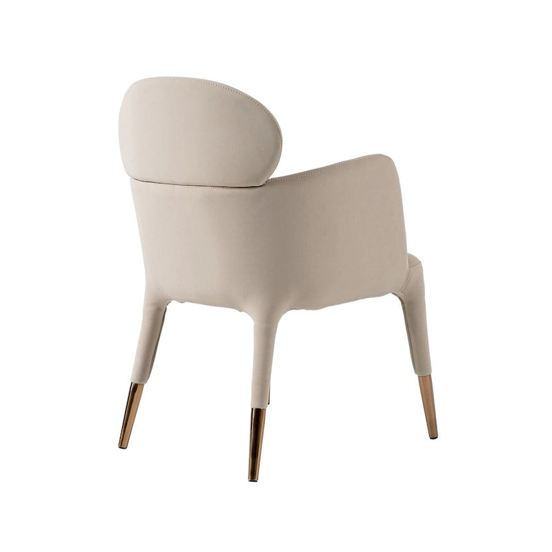 Modrest Shannon Modern Beige Vegan Leather & Rosegold Dining Chair