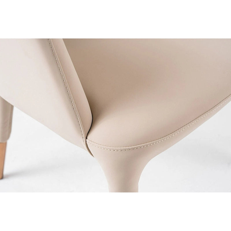 Modrest Shannon Modern Beige Vegan Leather & Rosegold Dining Chair