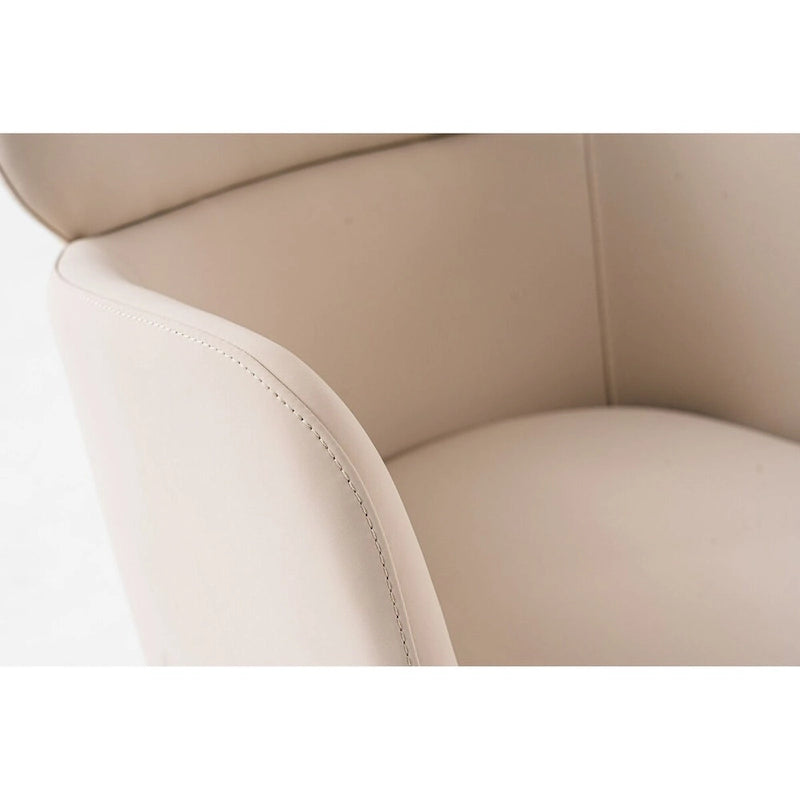 Modrest Shannon Modern Beige Vegan Leather & Rosegold Dining Chair