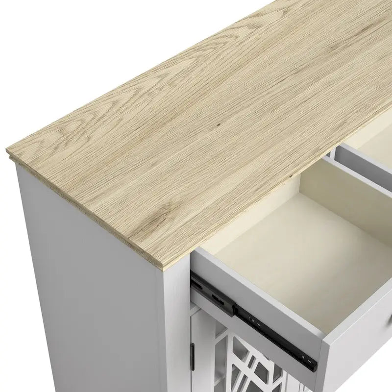 55 Vintage Style Kitchen Accent Buffet Sideboard Cabinet w/ Drawers - 55 in Width