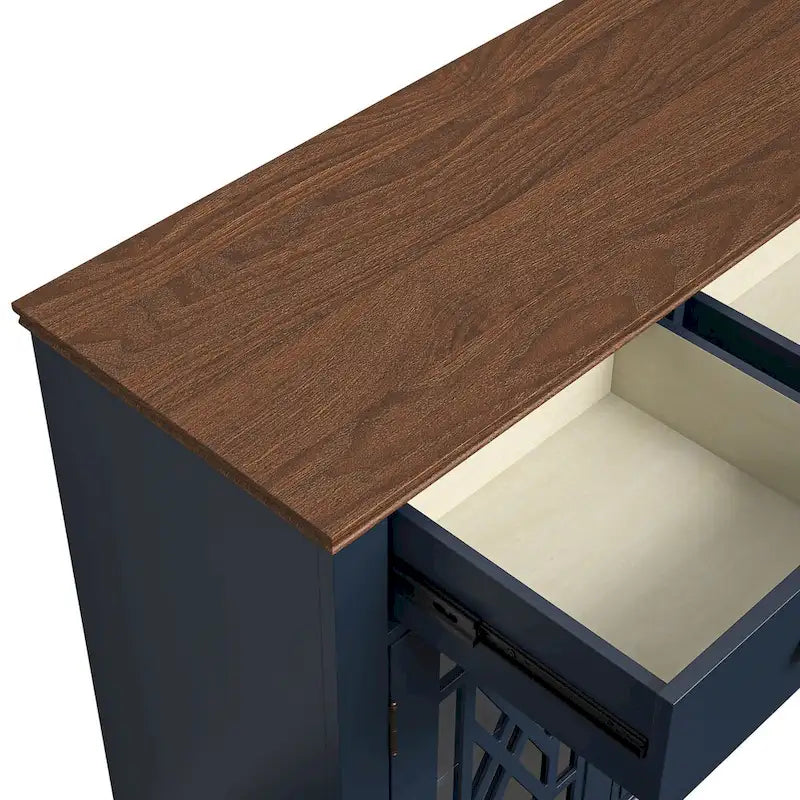 55 Vintage Style Kitchen Accent Buffet Sideboard Cabinet w/ Drawers - 55 in Width