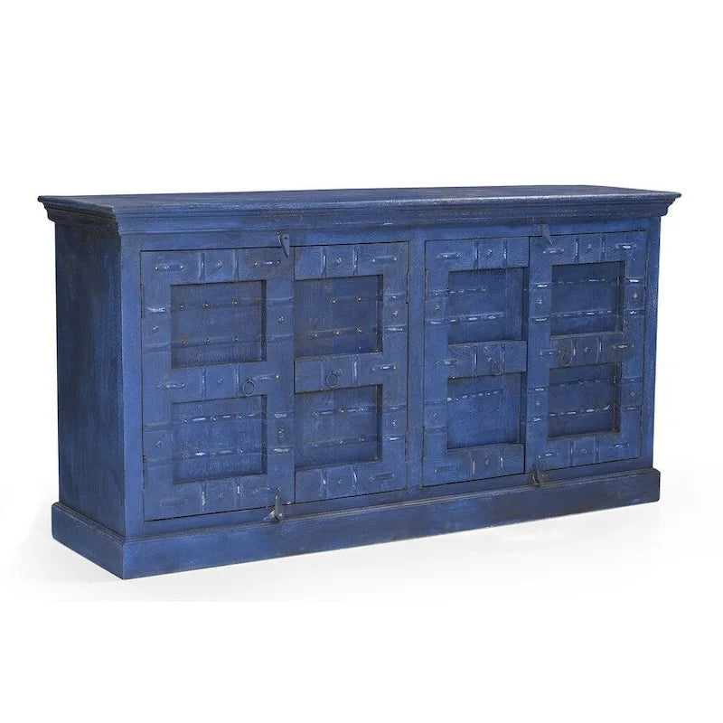Woodland Blue Wooden Sideboard Buffet Cabinet 72