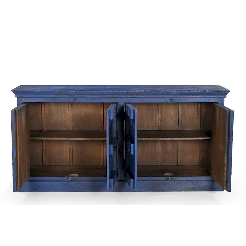 Woodland Blue Wooden Sideboard Buffet Cabinet 72