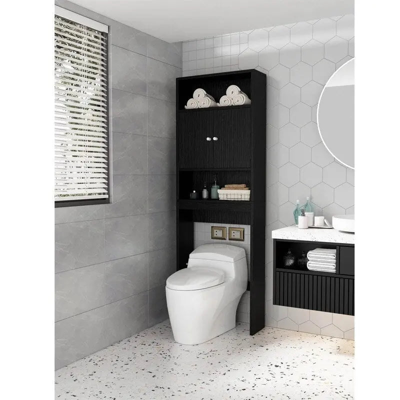 Home Bathroom Shelf Over-The-Toilet, Bathroom Storage Cabinet Organizer Space Saver
