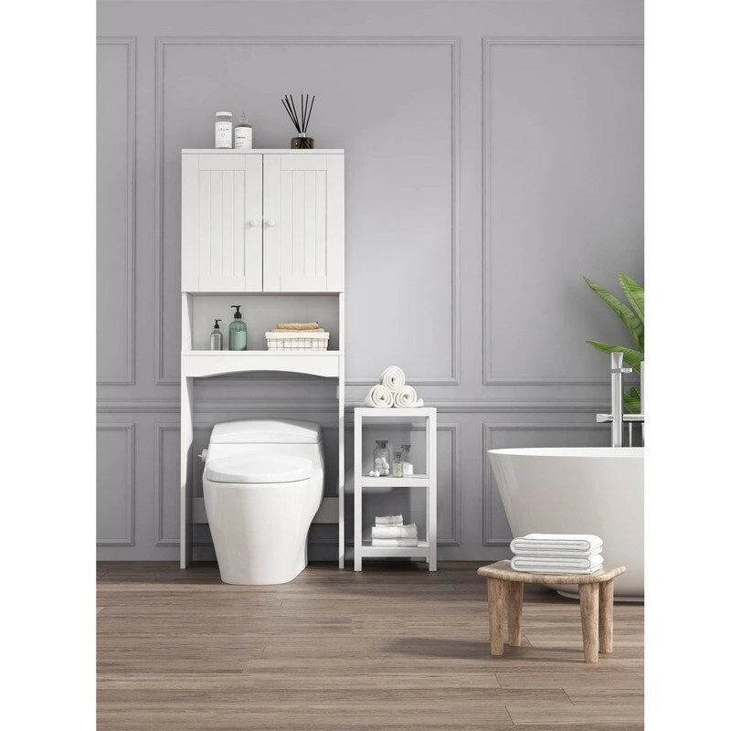Home Bathroom Shelf Over-The-Toilet, Bathroom Storage Cabinet Organizer Space Saver
