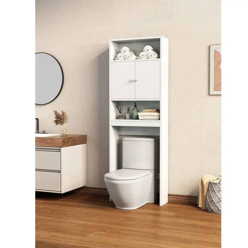Home Bathroom Shelf Over-The-Toilet, Bathroom Storage Cabinet Organizer Space Saver