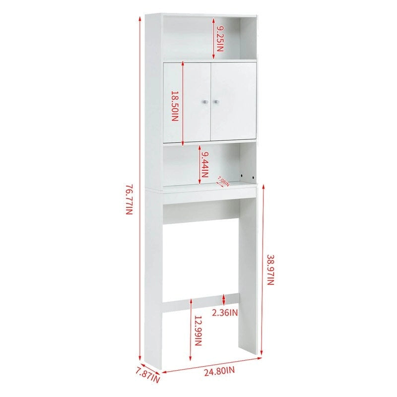 Home Bathroom Shelf Over-The-Toilet, Bathroom Storage Cabinet Organizer Space Saver