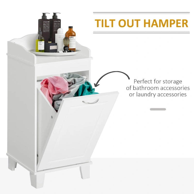 Tilt Out Laundry Hamper,Free Standing Home Organizer Hamper,Bathroom Storage Cabinet