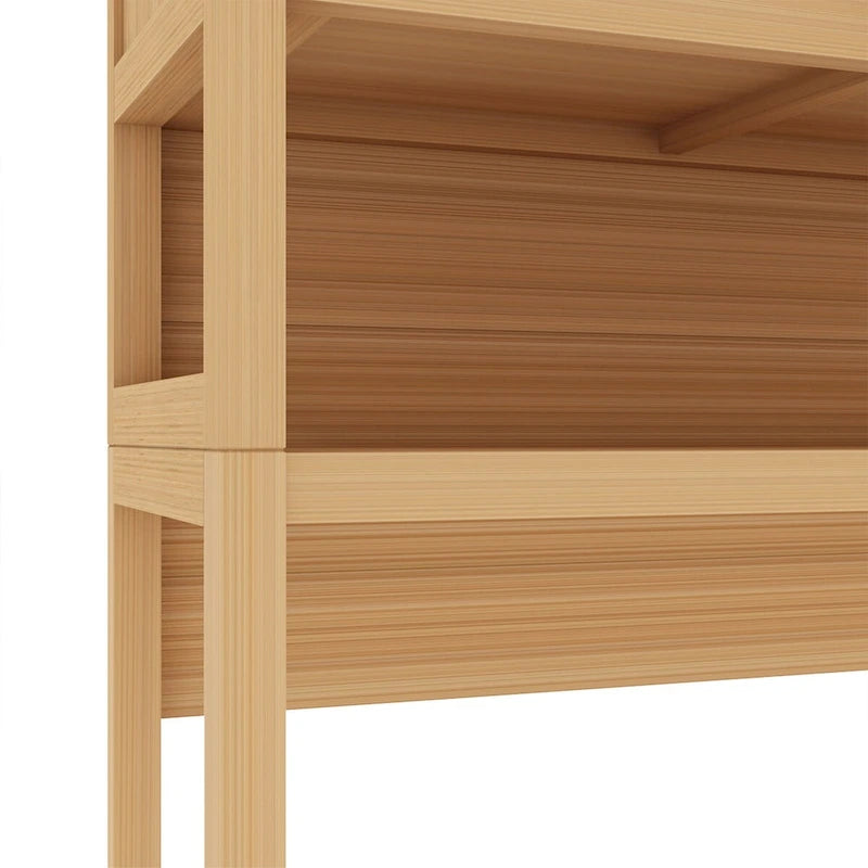 65 Tall Neutral Over-The-Toilet Bathroom Cabinet with Shelf and Two Doors