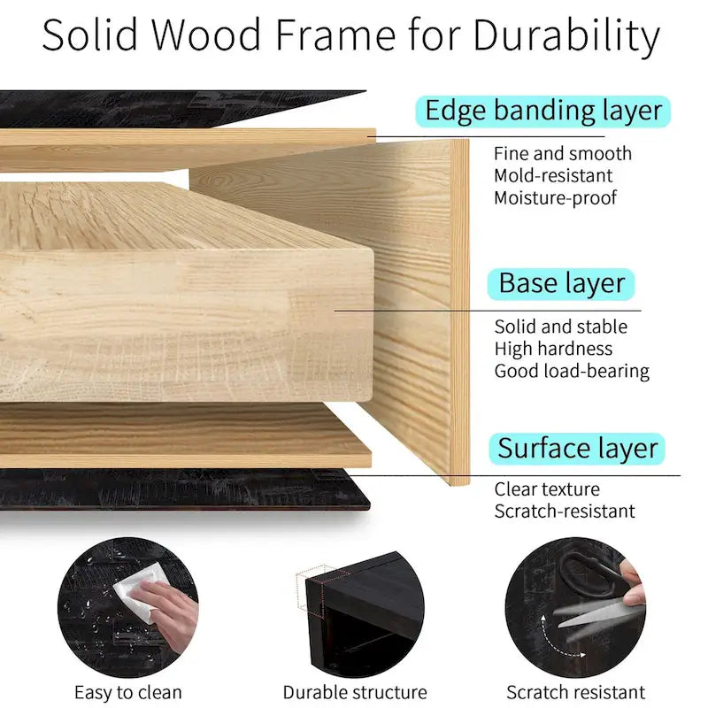 Retro Distressed Wooden TV Stand for TVs up to 65 Inches, Entertainment Center Media Console with 6 Drawers and 3 Shelves