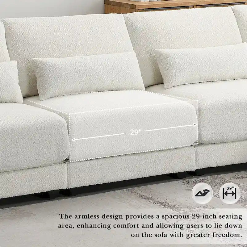 L-shaped Fabric Sectional Sofa with Reversible Chaise