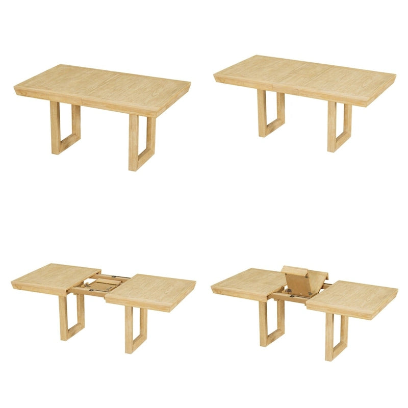 7-Piece 72 Extendable Dining Table Set w/ Butterfly Leaf and 6 Chairs