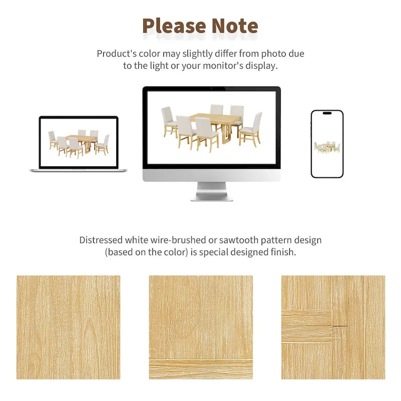 7-Piece 72 Extendable Dining Table Set w/ Butterfly Leaf and 6 Chairs