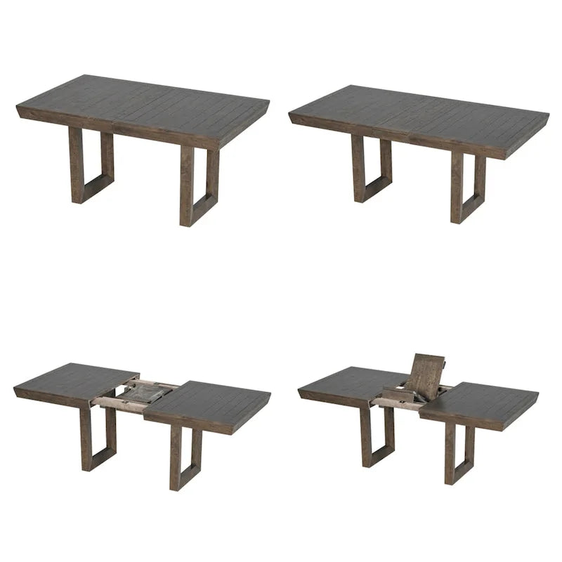 7-Piece 72 Extendable Dining Table Set w/ Butterfly Leaf and 6 Chairs