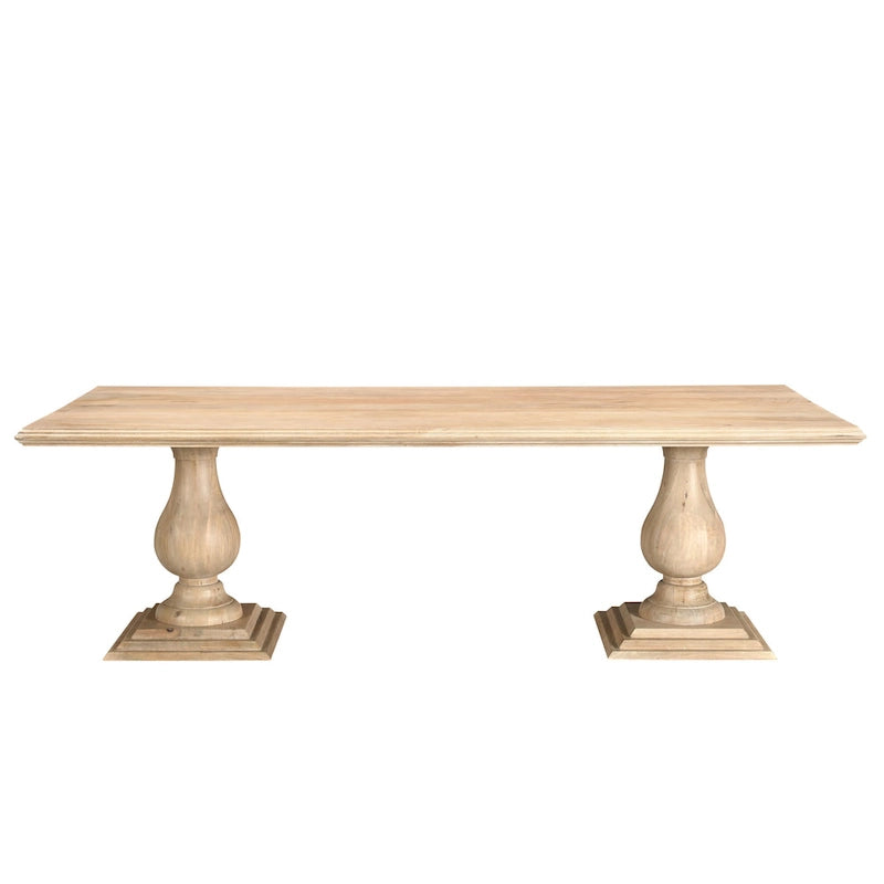 Willow Solid Wood Double Pedestal Dining Table