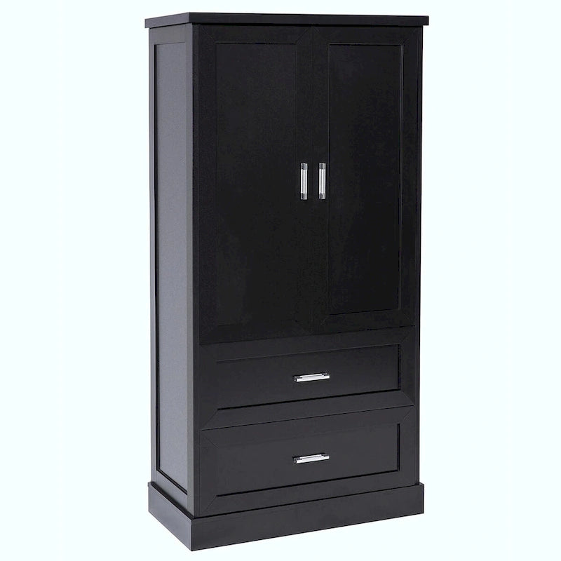 64 Tall Bathroom Storage Cabinet with Two Doors, Drawers
