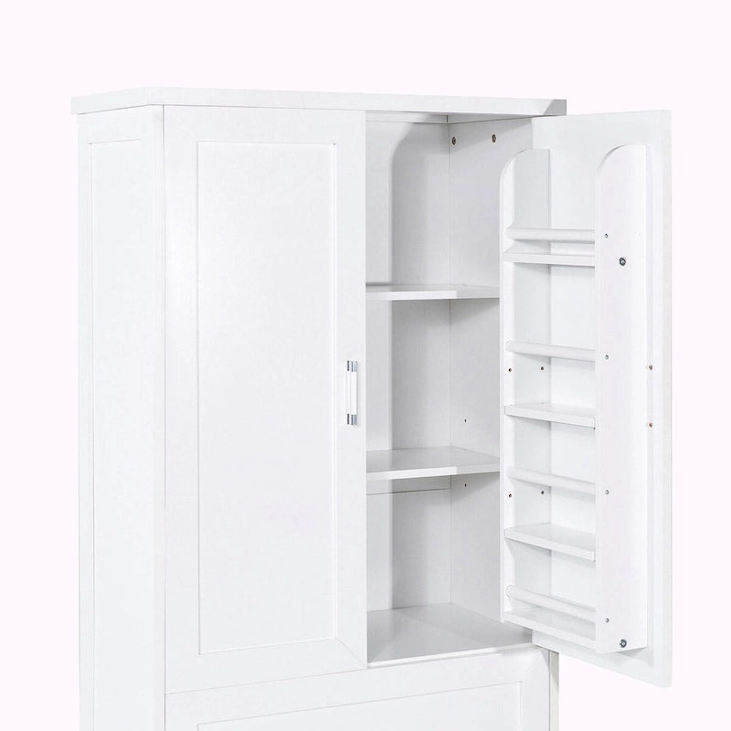 64 Tall Bathroom Storage Cabinet with Two Doors, Drawers
