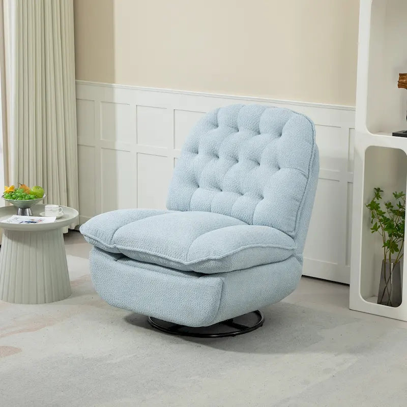 Modern Chenille 360-Degree Swivel Recliner, Set of 1