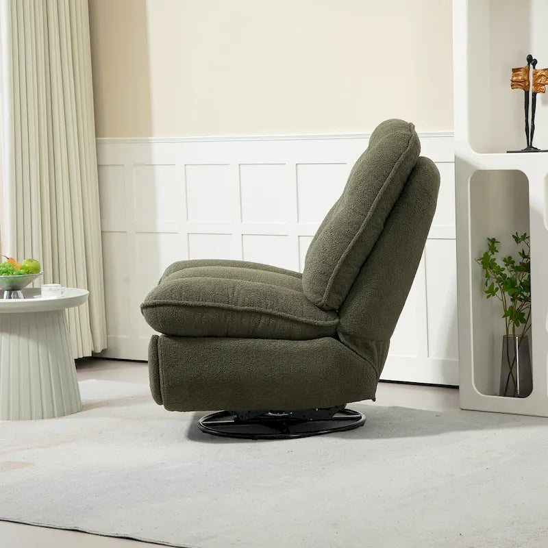 Modern Chenille 360-Degree Swivel Recliner, Set of 1