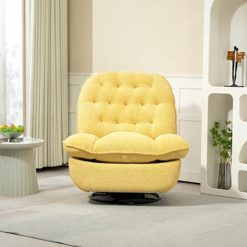 Modern Chenille 360-Degree Swivel Recliner, Set of 1