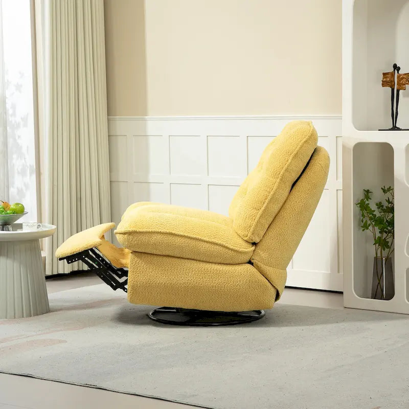 Modern Chenille 360-Degree Swivel Recliner, Set of 1