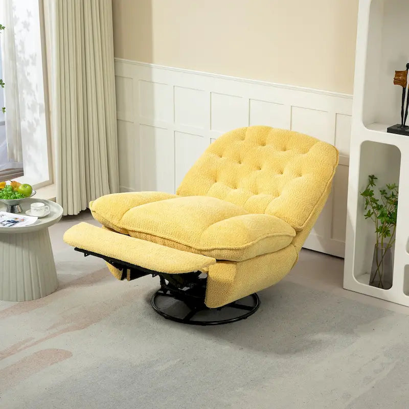 Modern Chenille 360-Degree Swivel Recliner, Set of 1