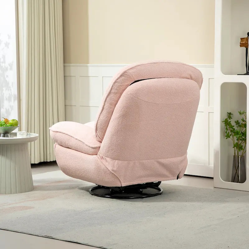 Modern Chenille 360-Degree Swivel Recliner, Set of 1