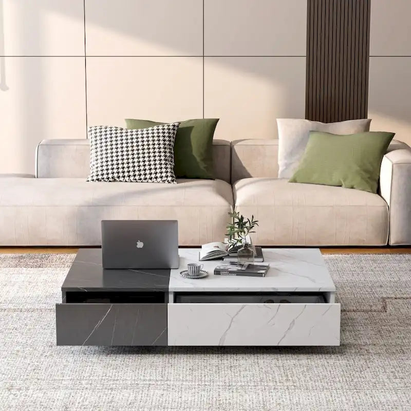 Modern Coffee Table with Two Storage Spaces