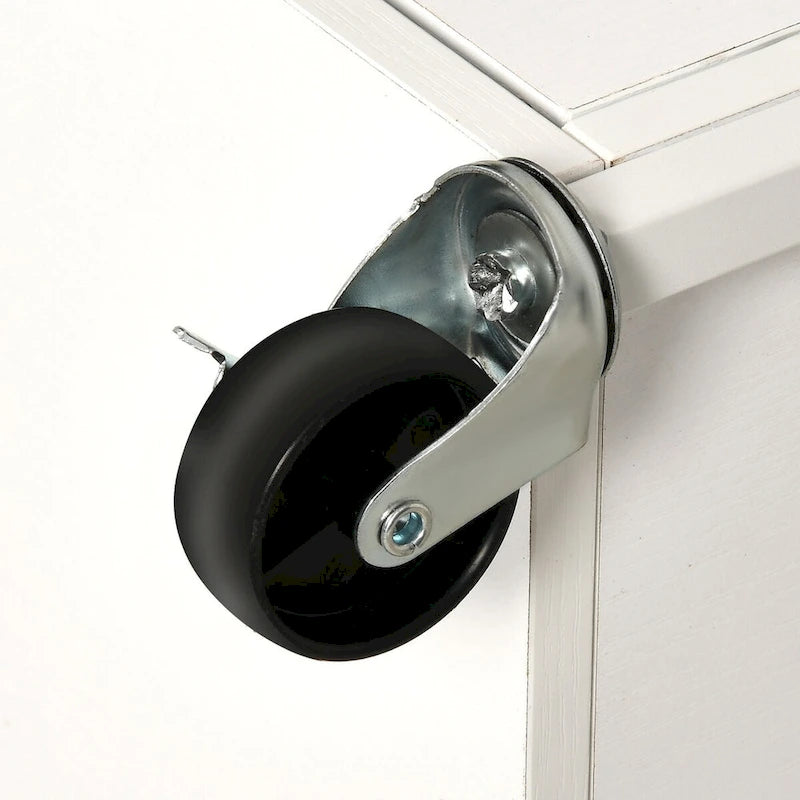 Rolling Kitchen Island Cart With Storage Shelf and Power Outlet