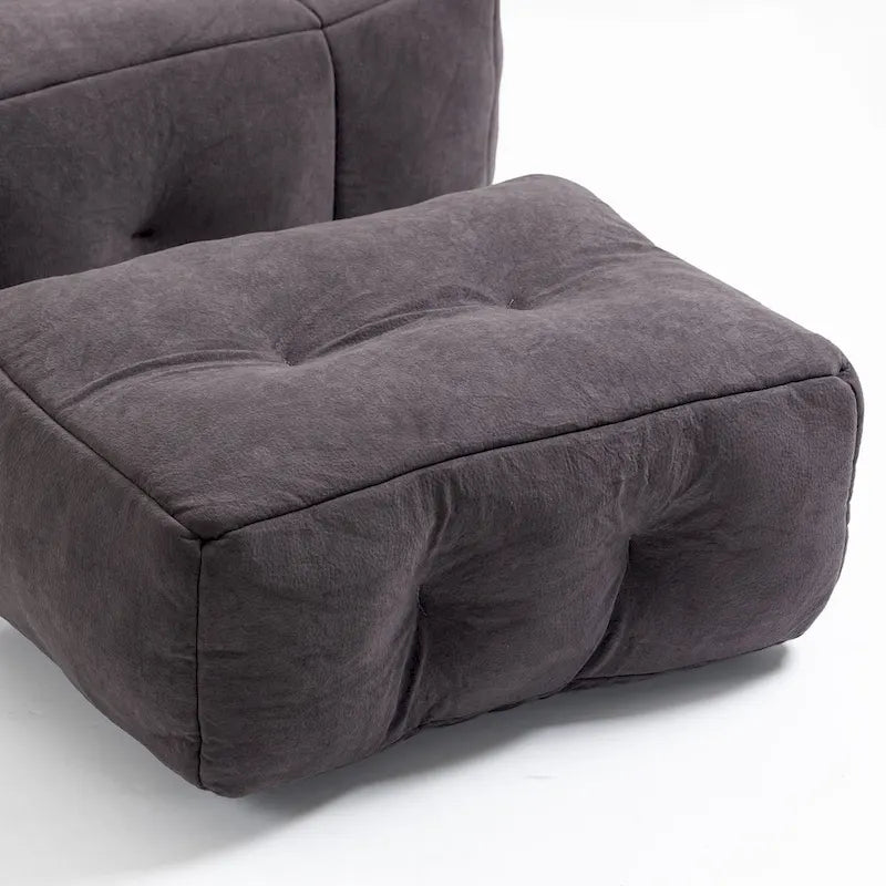 Oaks Aura Fluffy Bean Bag Chair, Super Soft Lazy Sofa Chair With Memory Foam And Ottoman, Indoor Modern Bean Bag Chair