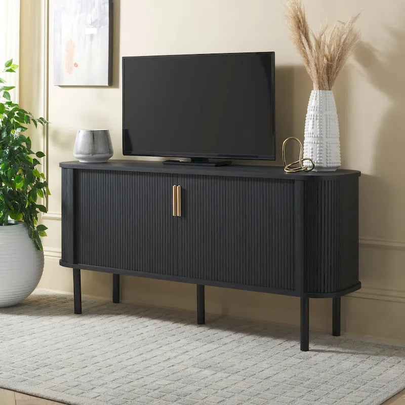 SAFAVIEH Home Tealla 2 Tambour Door Sideboard/Media Stand. - 63Wx18Dx32H