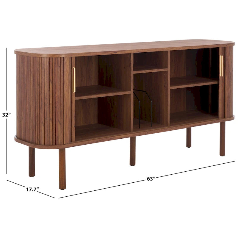 SAFAVIEH Home Tealla 2 Tambour Door Sideboard/Media Stand. - 63Wx18Dx32H