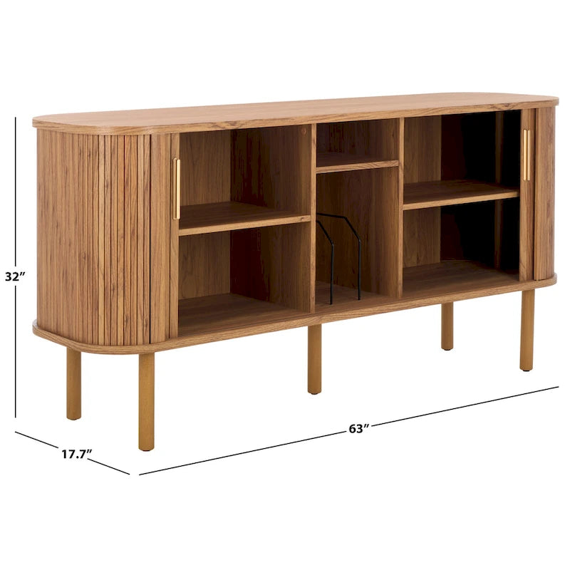 SAFAVIEH Home Tealla 2 Tambour Door Sideboard/Media Stand. - 63Wx18Dx32H